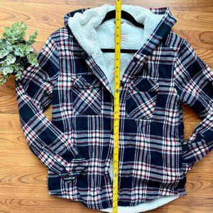 boston traders sherpa lined shirt jacket plaid